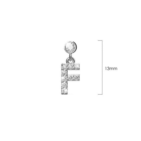 Solid 925 Sterling Silver Initial Crystal Personalised Alphabet Letter Earrings